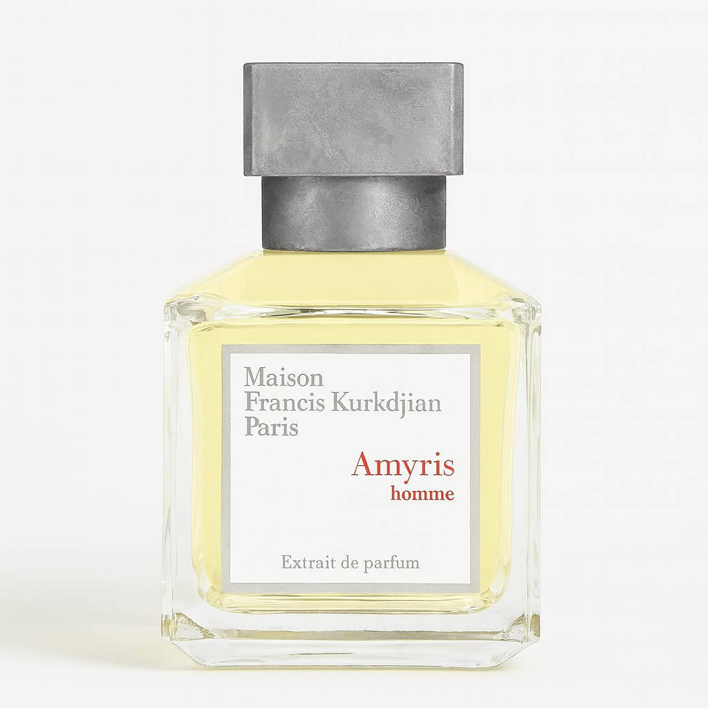 Maison Francis Kurkdjian Amyris Homme retail perfume bottle woody floral scent