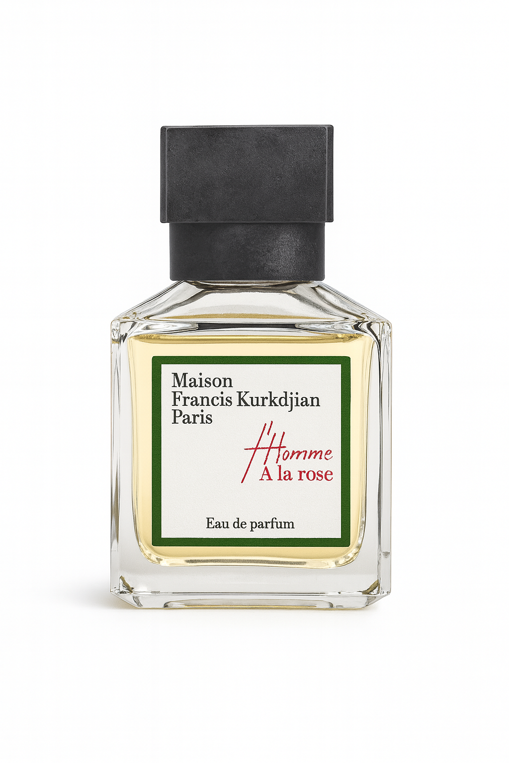 Maison Francis Kurkdjian L’Homme À la Rose retail perfume bottle on white background
