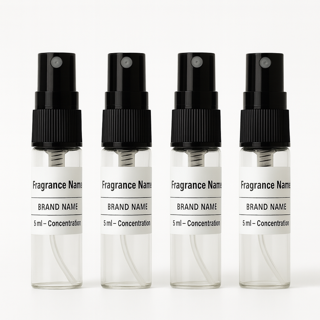 Set of 3 ml atomizers on white background — Riviera Escape Set